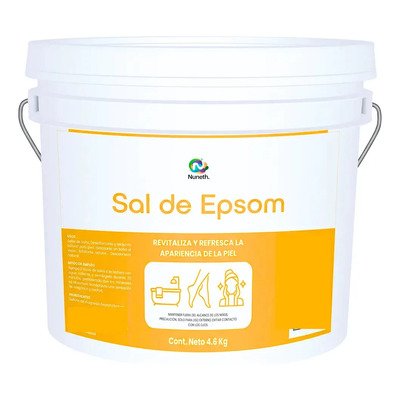 Sal De Epsom Nuneth 4.6 Kg Sulfato De Magnesio Cubeta Sin Fragancia | Envío gratis