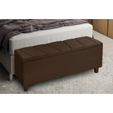 Recamier Para Cama Casal 130cm Sapateira Enxoval Luxo Marrom