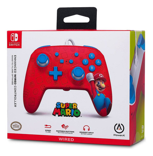 Controlador Super Mario Nintendo Switch Cor Vermelha