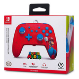 Control Alámbrico Power A Para Nintendo Switch -mario Color Rojo