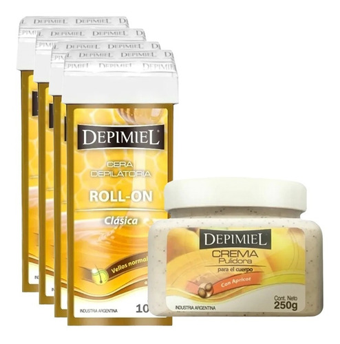 Cera Roll On Depimiel X 24 Unidades + Crema Exfoliante