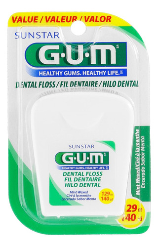 Hilo Dental Gum Dental Floss Sabor Menta 129 m