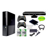Xbox 360 Ultraslim 5.0 + Disco 250gb 100j+ Controles+ Kinect