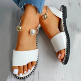 Sandalias De Perlas Para Mujer, Chanclas Casuales,