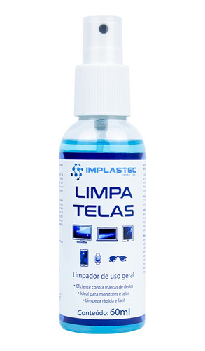 Limpa Telas Azul Implastec 60ml Caixa Com 15 Pcs