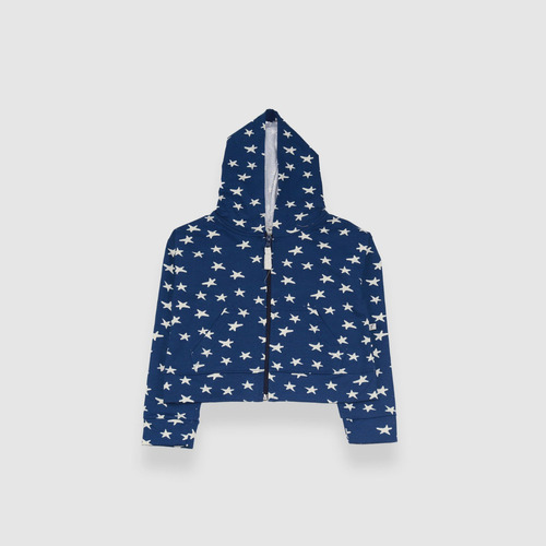 Campera Rustico Crop Full Estampado Cocos Kids Niñas Nena