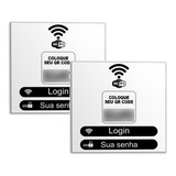 Placa Seu Wi-fi Qr Code Senha 15x15 Cm Pvc 2 Mm - 2 Unidades