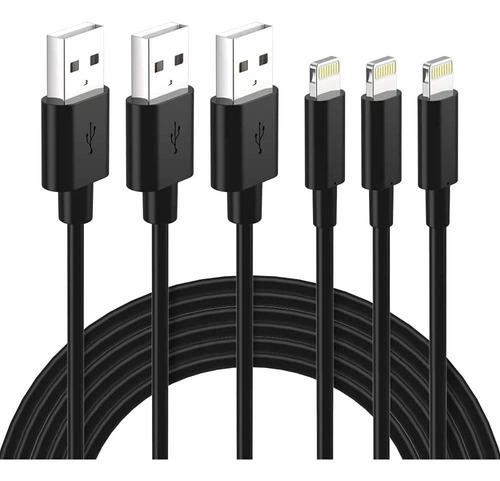 Cable Carga Usb Para iPhone 11 12 13 14, 6ft 3 Pzs