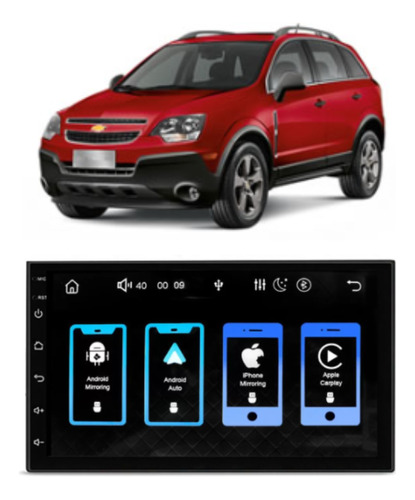Multimídia Mp5 Captiva Com Carplay Android Auto Usb Bt