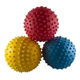 Pelotas Estimulacion Con Pinches Kit X 3 Densidades Dema Color Azul/rojo/amarillo