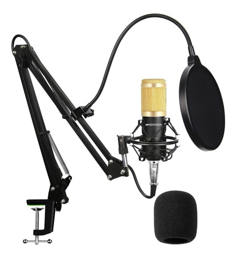 Kit Microfono Condenser Profesional Con Brazo Filtro Araña