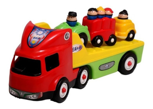 Camion Infantil Transporte Tren Con 2 Vagones E & B