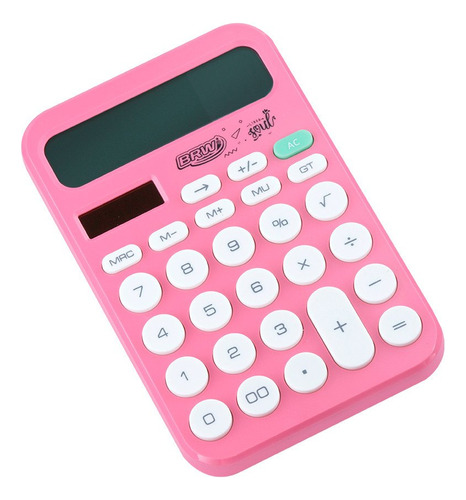 Calculadora Grande 12 Digitos Rosa Brw