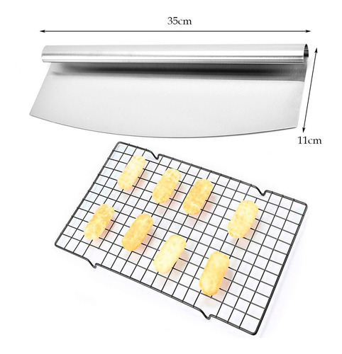 Espátula Inox Raspador Cortador + Grade Esfriamento Bolo Pão