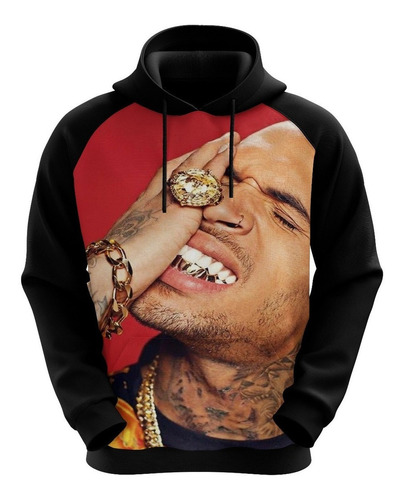 Blusa Moletom Chris Brown Cantor Compositor Rapper Silver#16