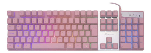 Teclado Gamer Rosa Game Prismatic Led Tc205 - Oex 