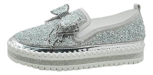 Zapato Casual Transpirable Para Mujer Con Strass, Nudo En La