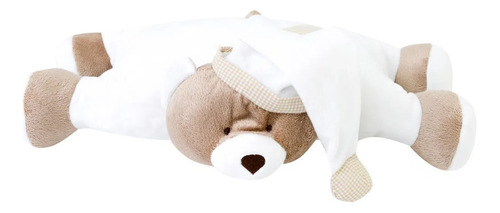 Almofada Urso Pelúcia 30cm Travesseiro Bebê Marfim