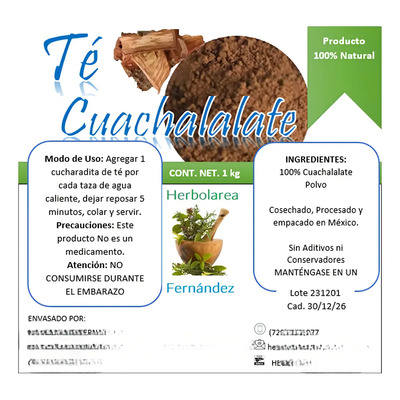 Cuachalalate en Polvo Herbolaria Fernandez Té Natural 1 kg Deshidratado | MercadoLibre