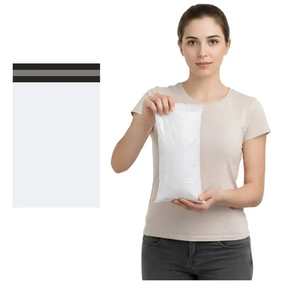 Bolsa Sobre Seguridad Poly Blanca Envio Flyer Autoadherible Para Paqueteria Mensajeria E-commerce 35cmx41cm 100pz 35x41