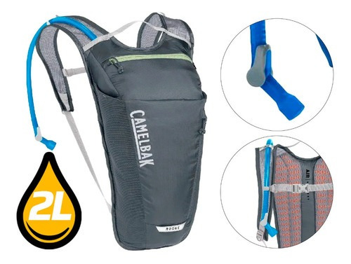 Mochila Térmica Para Ciclismo Camelbak, Mochila De Hidratación Gris De 2 Litros, Diseño De Tela Lisa