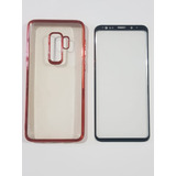 Funda Borde Rojo + Glass  Compatible Con Samsung S9 Plus 