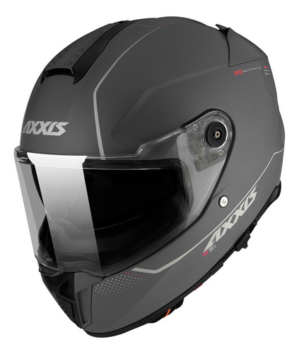 Casco Moto Axxis Hawk Solid A2 Titanium Mate Doble Visor