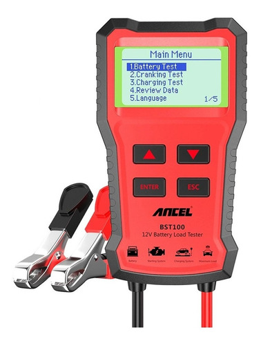 Testador De Bateria Automotiva Ancel Bst100 100-2000 Cca 12v