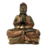 Buda Estátua Dourado Hindu Tailandês Resina Grande 40cm