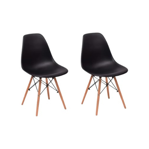 Kit 2 Cadeiras Charles Eames Wood Design Eiffel Cores