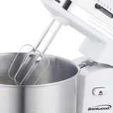 Batidora De Pie Retro 5 Velocidades Inox Brentwood Blanca Color Blanco