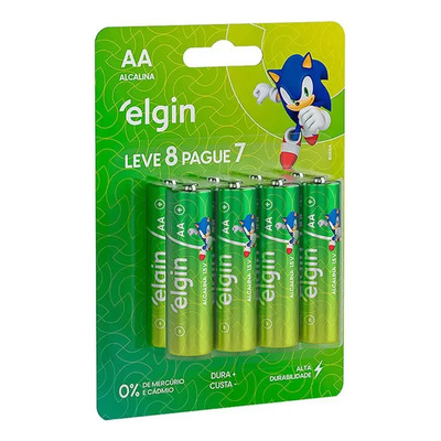 Pilha Alcalina Aa Com 8 Unidades Elgin Comum | MercadoLivre