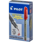 12 X Caneta Retroprojetor Vermelho 1.0 Mm Marcador Pilot Top