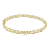 Bracelete Feminino Trançado Ouro 18k 750 18 Cm