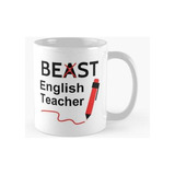 Taza Bestia Divertida O Mejor Profesor De Inglés Calidad Pre