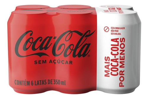 Coca-cola Sem Açúcar Lata 350ml Leve Mais Pague Menos 6 Unid