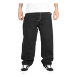 Jeans Baggy Negro Hilo Blanco Old Tree