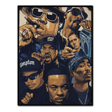 #1051 - Cuadro Decorativo Rap Hip Hop Tupac Eminem No Chapa 
