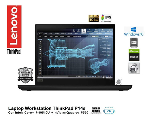Thinkpad P14s  Core I7-10510u 16gb 512gb 14fhd Quadro 2gb W0