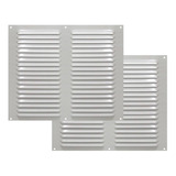 Kit 50 Grades Ventilação Quadrada Alumínio Branca 30x30cm