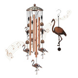 . Wind Chimes Flamingo Con Gancho Colgante De Tubos De Metal