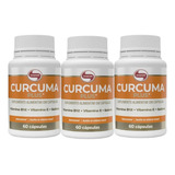 Combo 3x Curcum Plus 500mg 60 Cápsulas Premium - Kit Vitafor