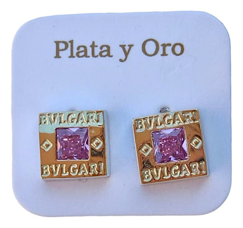 Aros Bulgary Cuadrados Grandes Plata925 Y Duble