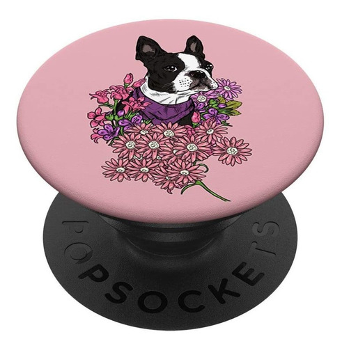 Soporte Anillo Para Celular Con Dibujo De Perro | Rosa