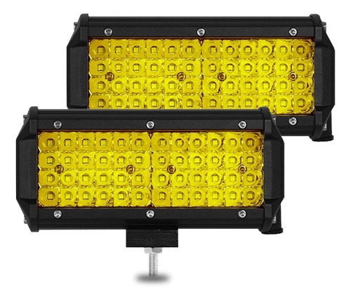 Par Faros Led Auxiliares 7  3000k 144w Luz Amarilla Ámbar