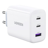 Cargador 65w Ugreen 3 Puertos (2 Tipo C + 1 Tipo A)