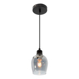 Lámpara Colgante Moderna Negro Vidrio Ahumado 40w E27 1 Luz