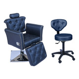 Kit Cadeira Lia Reclin. Hidráulica Relax + Mocho C/ Captonê