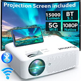 Proyector Bluetooth Wifi 1080p 15000l 5g, Proyector De Pelíc