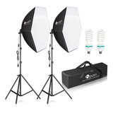 Hpusn Softbox - Kit De Iluminación De Fotografía De 30 X 30 